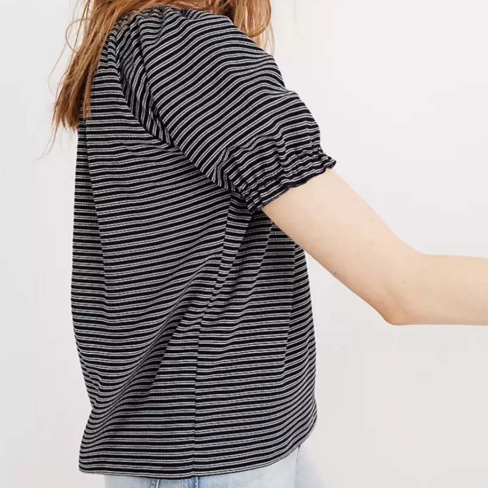 Madewell Texture & Thread Peasant Top In Stripes - Picture 2 of 11